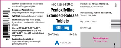 "image Description" (Pentoxi Ext Rel Tabs 400 mg 500s Bottle Label)